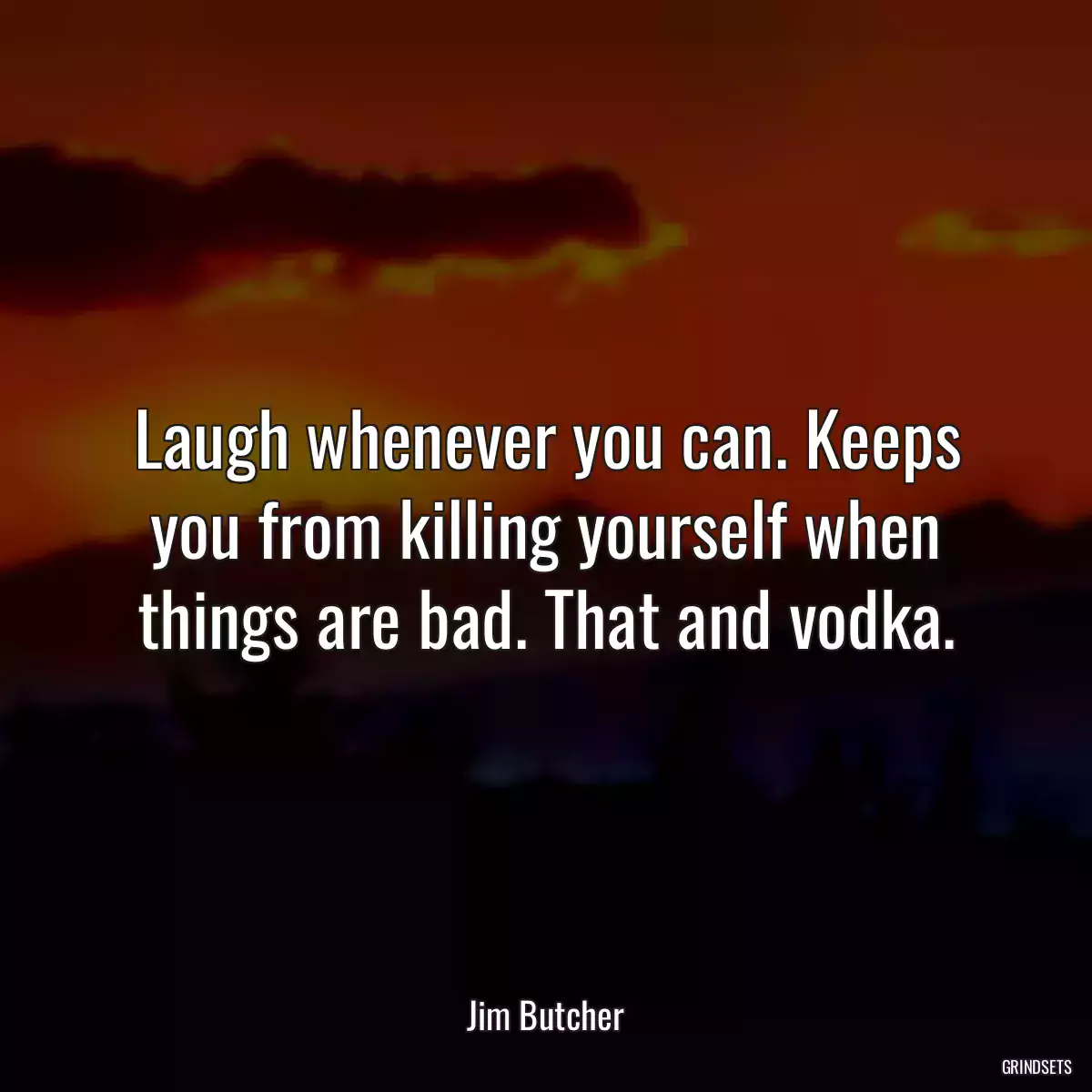 Laugh whenever you can. Keeps you from killing yourself when things are bad. That and vodka.