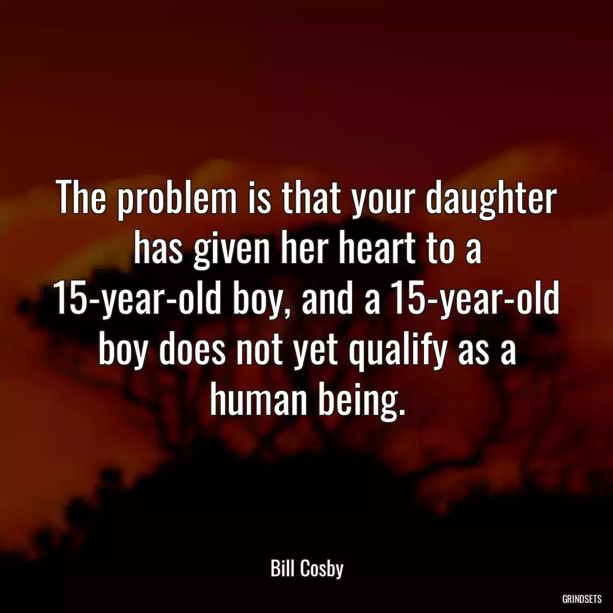 The problem is that your daughter has given her heart to a 15-year-old boy, and a 15-year-old boy does not yet qualify as a human being.