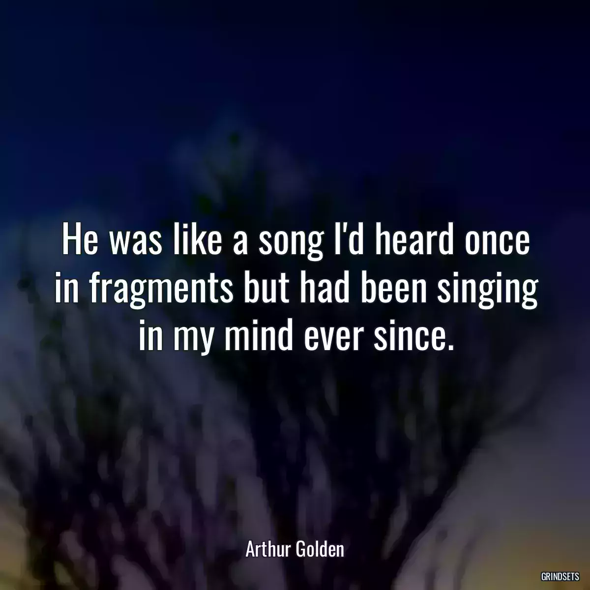 He was like a song I\'d heard once in fragments but had been singing in my mind ever since.