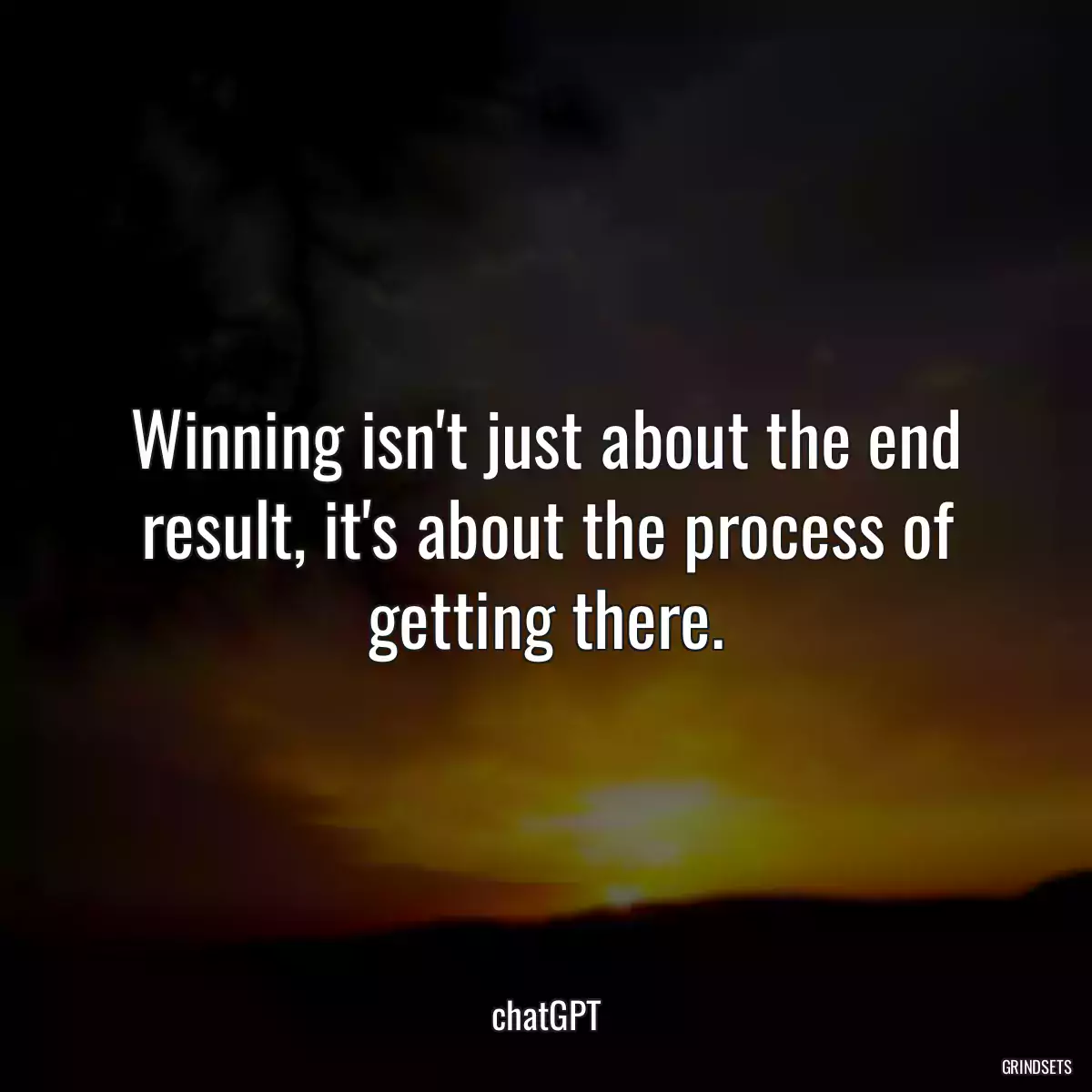 Winning isn\'t just about the end result, it\'s about the process of getting there.