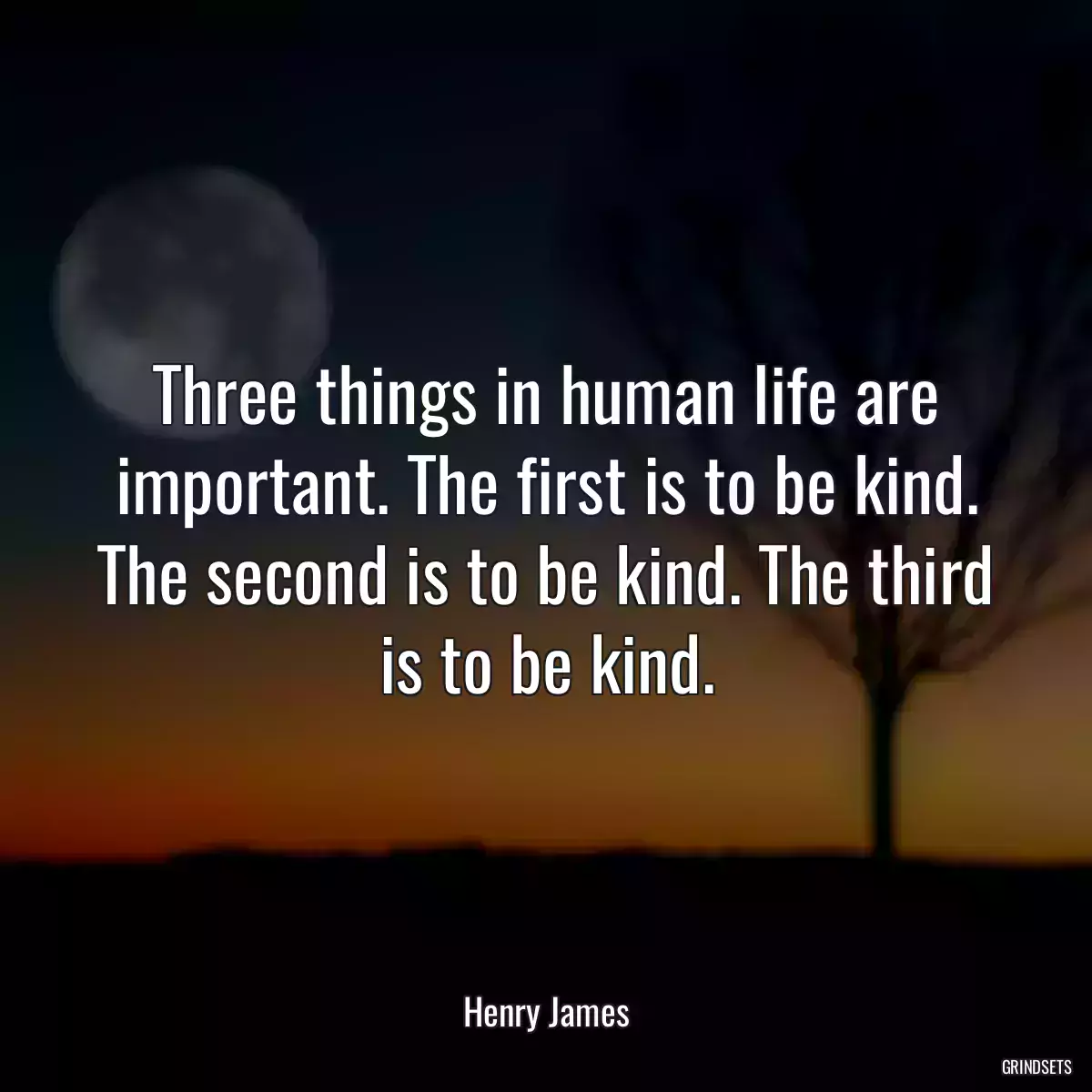 Three things in human life are important. The first is to be kind. The second is to be kind. The third is to be kind.