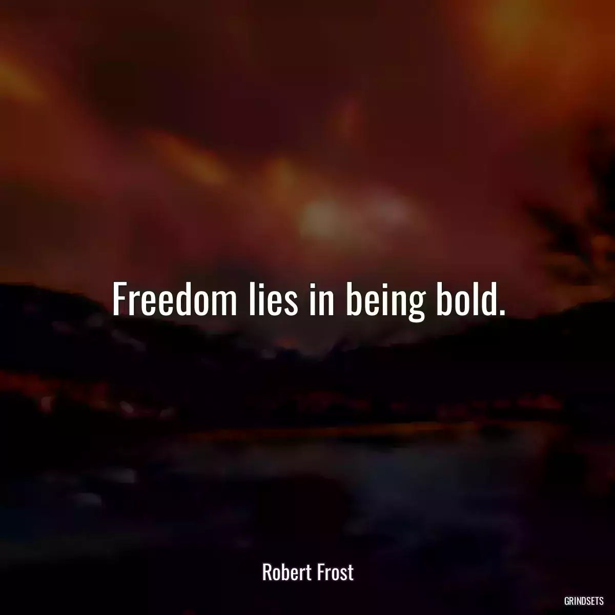 Freedom lies in being bold.