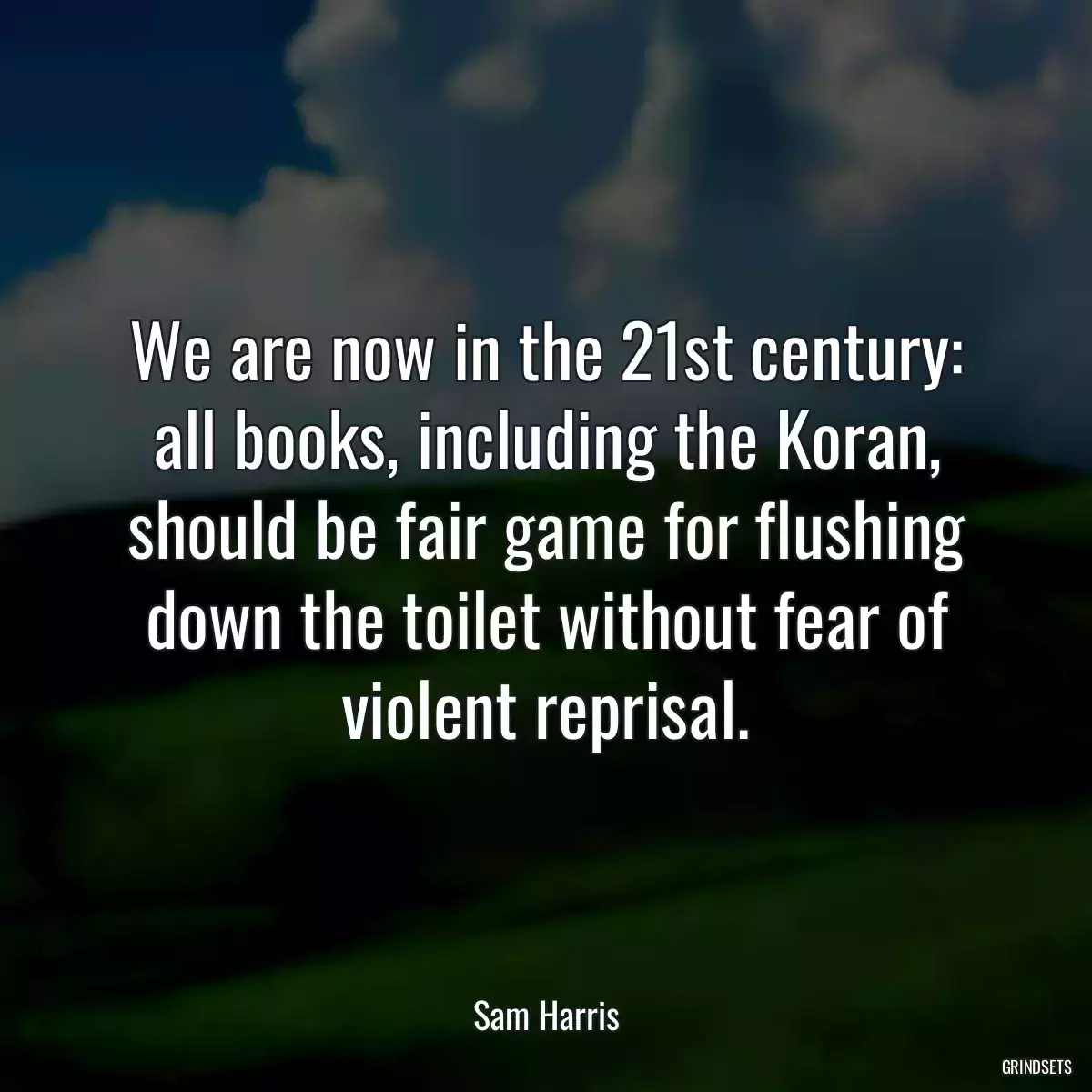 We are now in the 21st century: all books, including the Koran, should be fair game for flushing down the toilet without fear of violent reprisal.