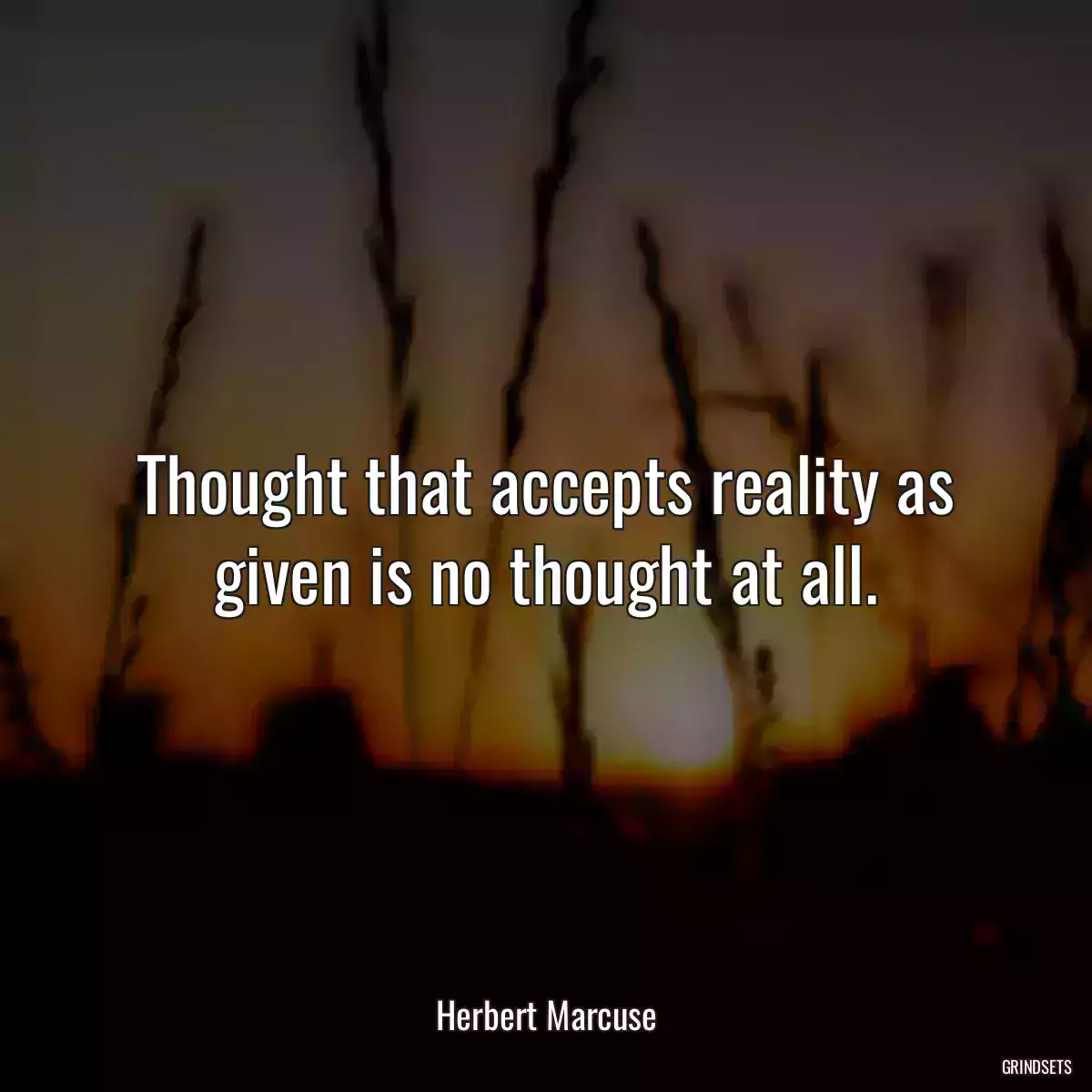 Thought that accepts reality as given is no thought at all.