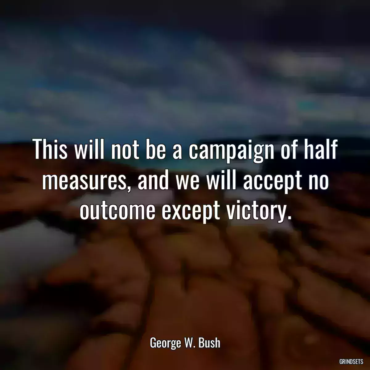 This will not be a campaign of half measures, and we will accept no outcome except victory.