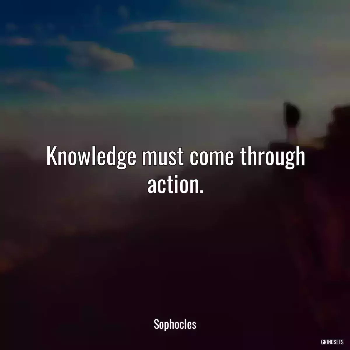 Knowledge must come through action.