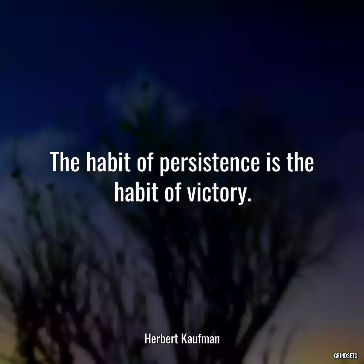 The habit of persistence is the habit of victory.