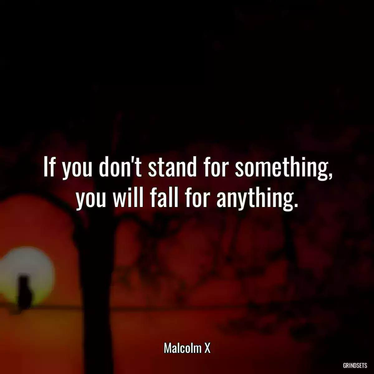 If you don\'t stand for something, you will fall for anything.