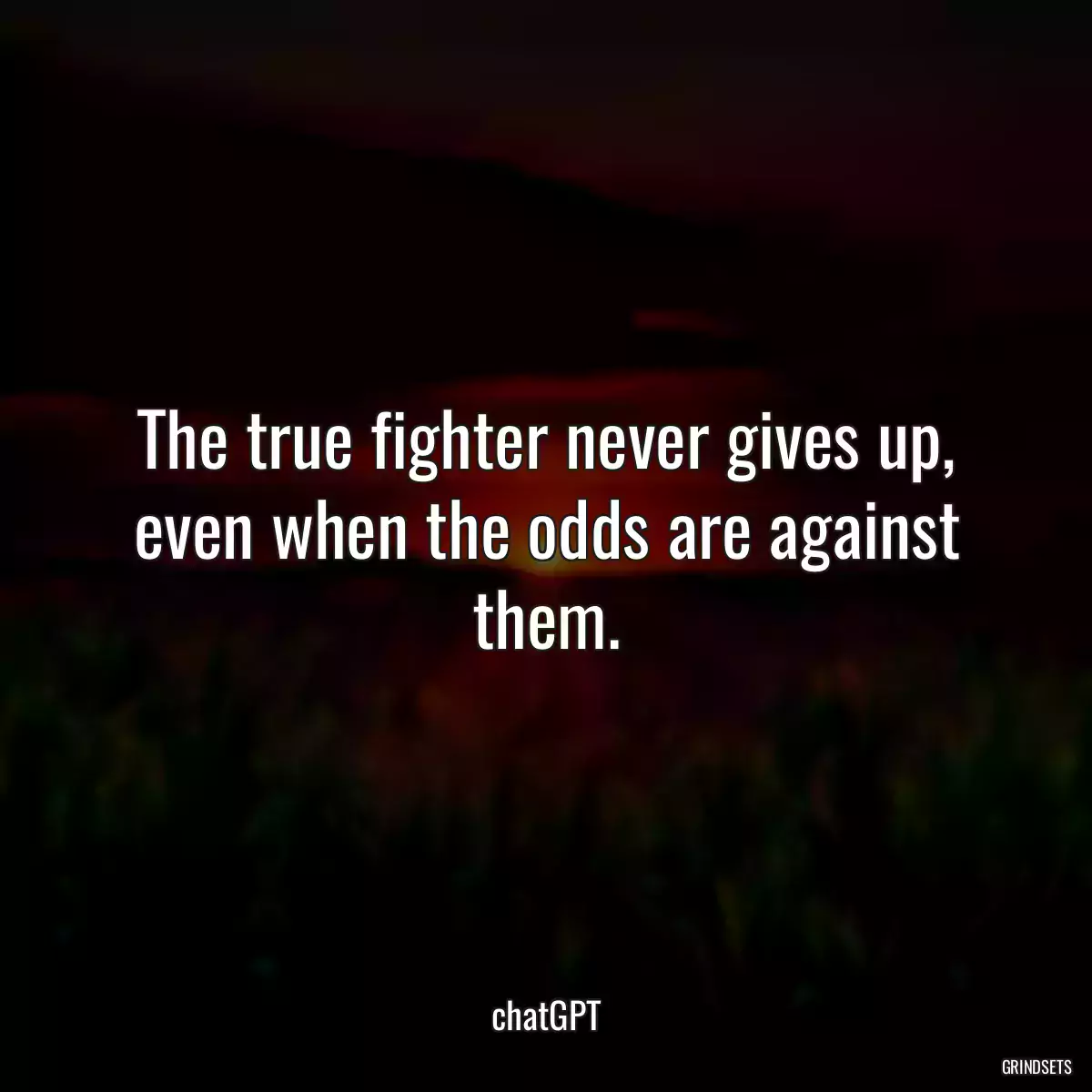 The true fighter never gives up, even when the odds are against them.