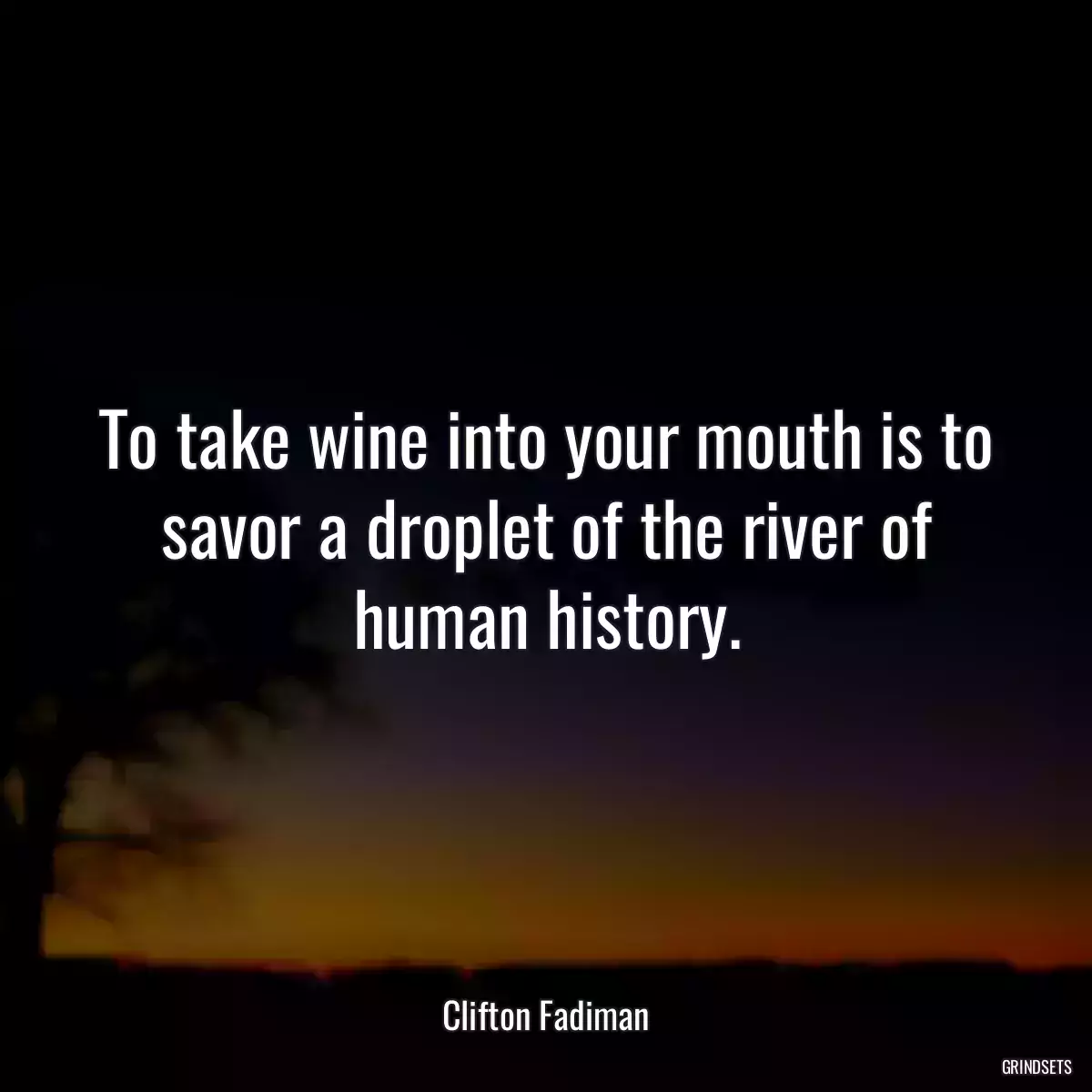 To take wine into your mouth is to savor a droplet of the river of human history.