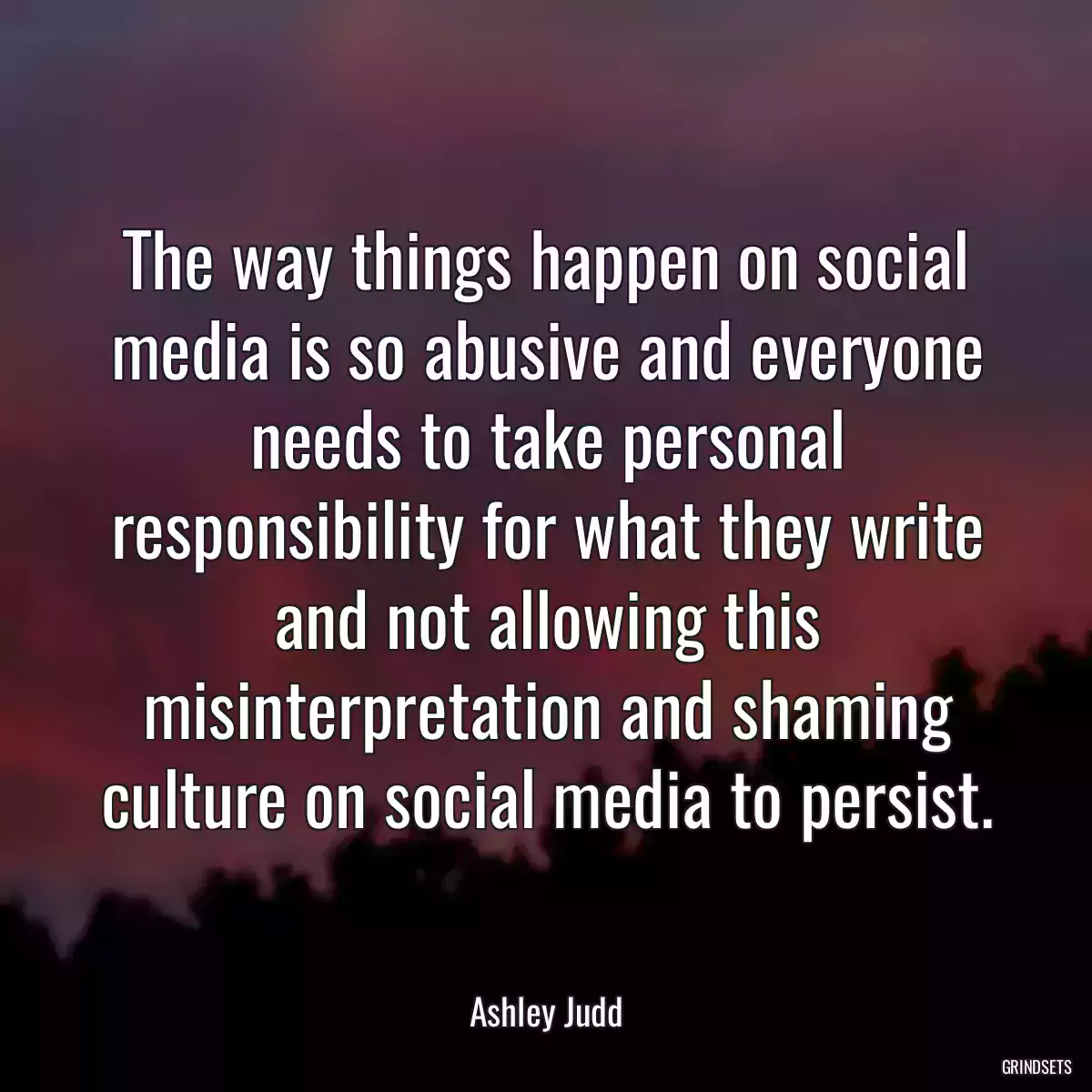 The way things happen on social media is so abusive and everyone needs to take personal responsibility for what they write and not allowing this misinterpretation and shaming culture on social media to persist.