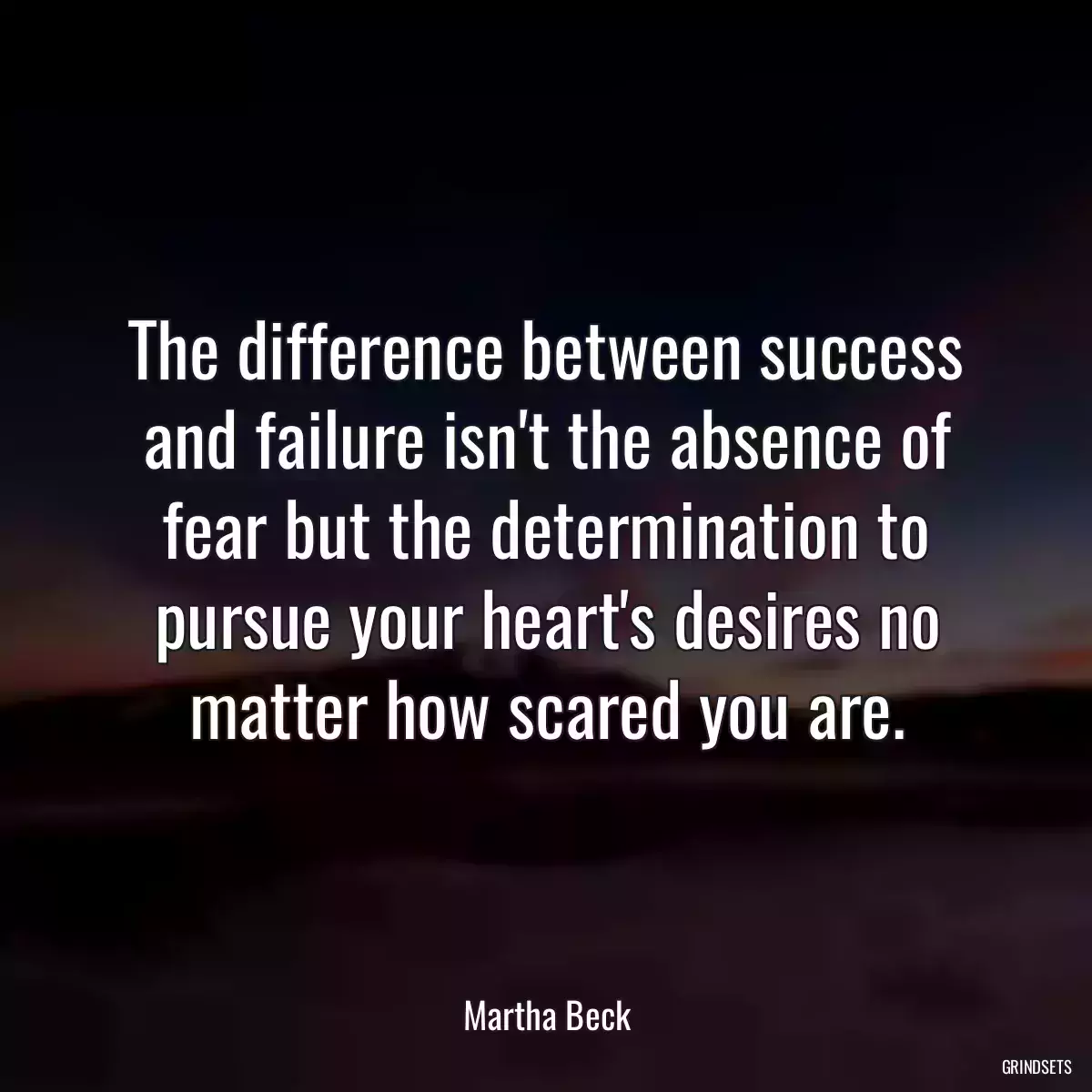 The difference between success and failure isn\'t the absence of fear but the determination to pursue your heart\'s desires no matter how scared you are.