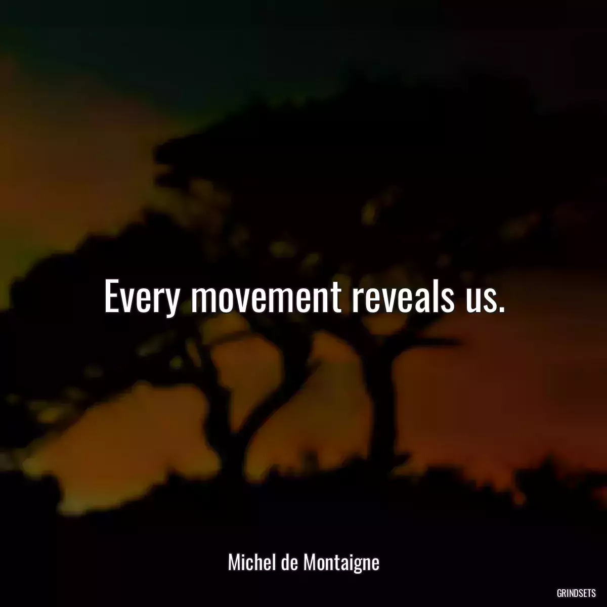 Every movement reveals us.