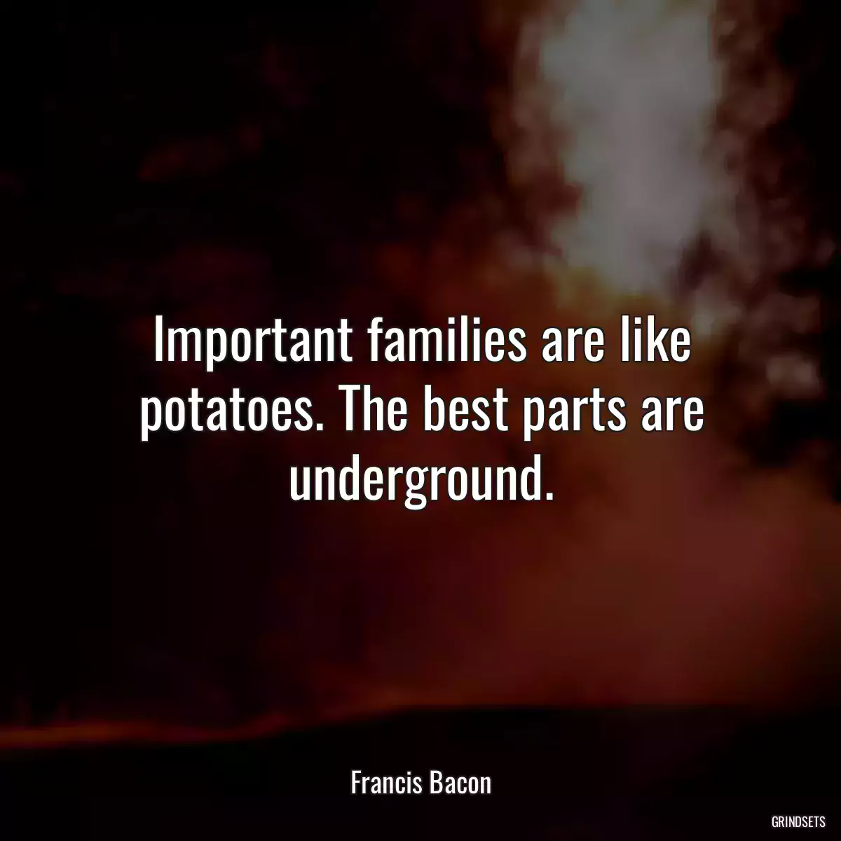 Important families are like potatoes. The best parts are underground.