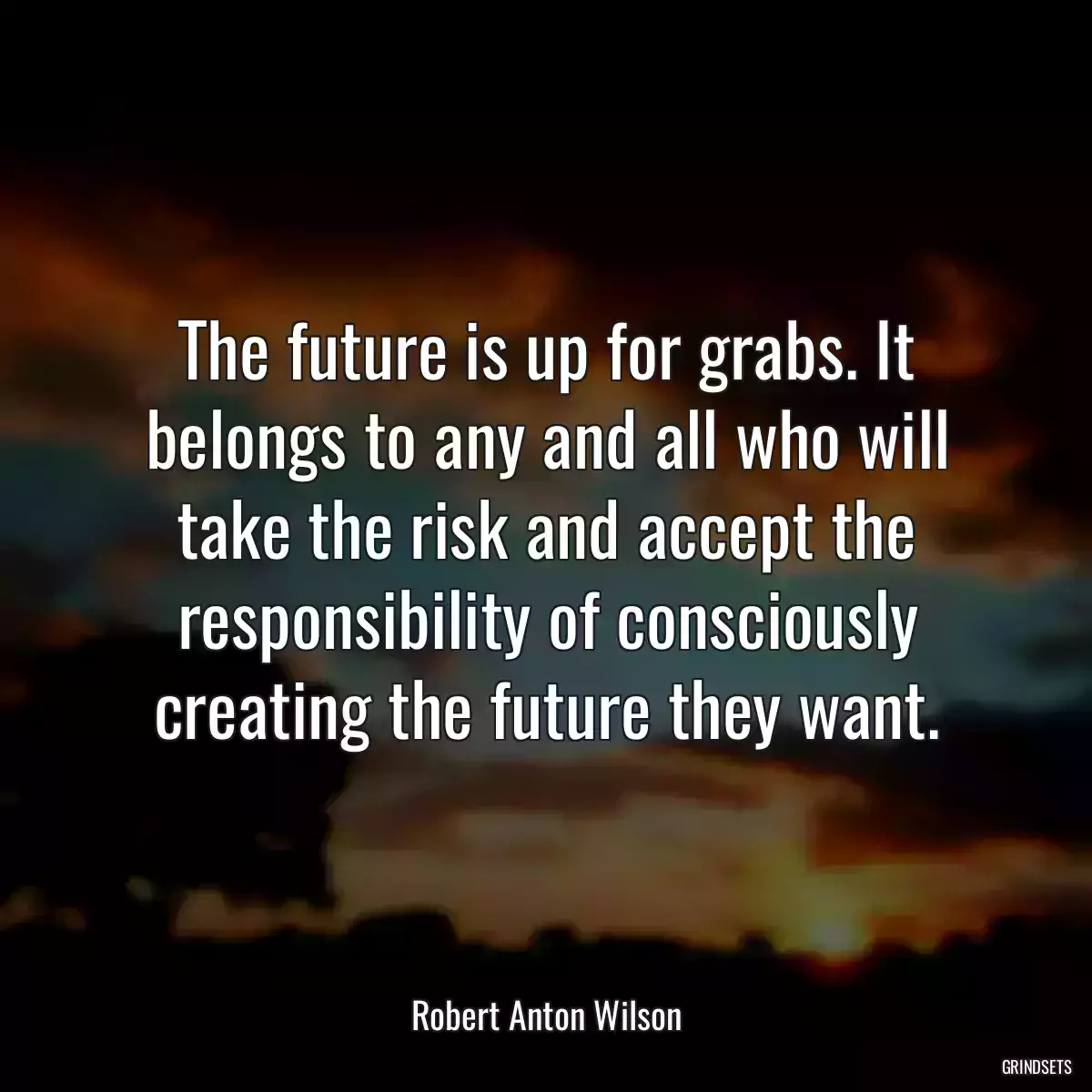 The future is up for grabs. It belongs to any and all who will take the risk and accept the responsibility of consciously creating the future they want.