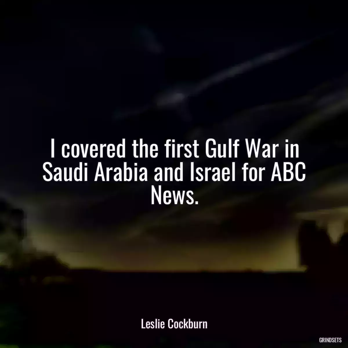 I covered the first Gulf War in Saudi Arabia and Israel for ABC News.