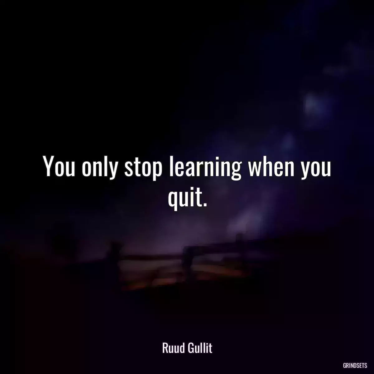 You only stop learning when you quit.