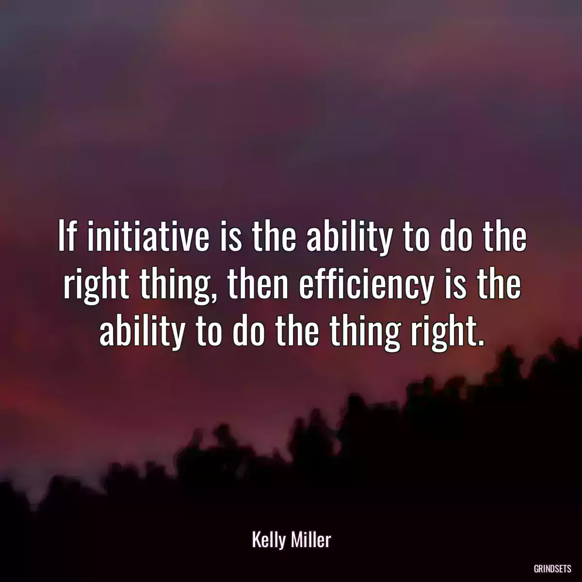 If initiative is the ability to do the right thing, then efficiency is the ability to do the thing right.