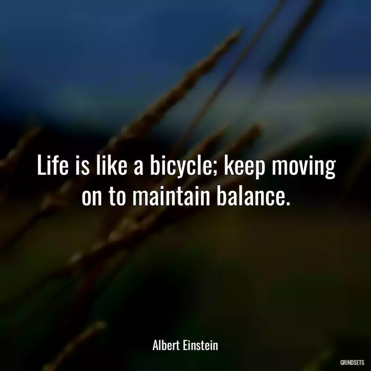 Life is like a bicycle; keep moving on to maintain balance.