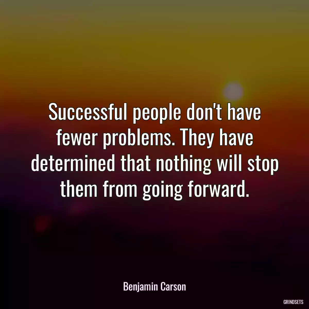 Successful people don\'t have fewer problems. They have determined that nothing will stop them from going forward.