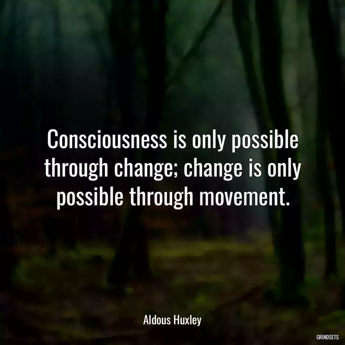 Consciousness is only possible through change; change is only possible through movement.