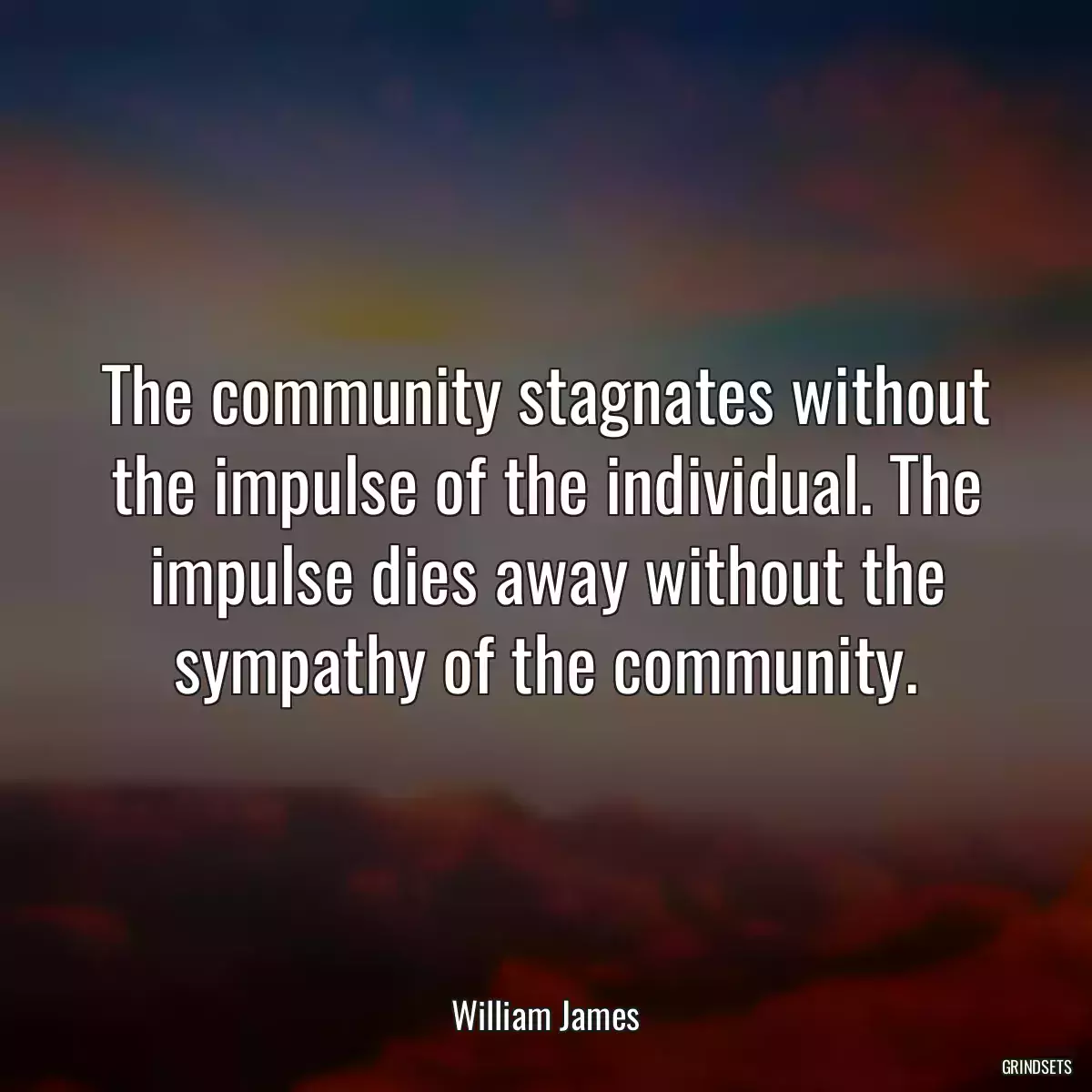 The community stagnates without the impulse of the individual. The impulse dies away without the sympathy of the community.