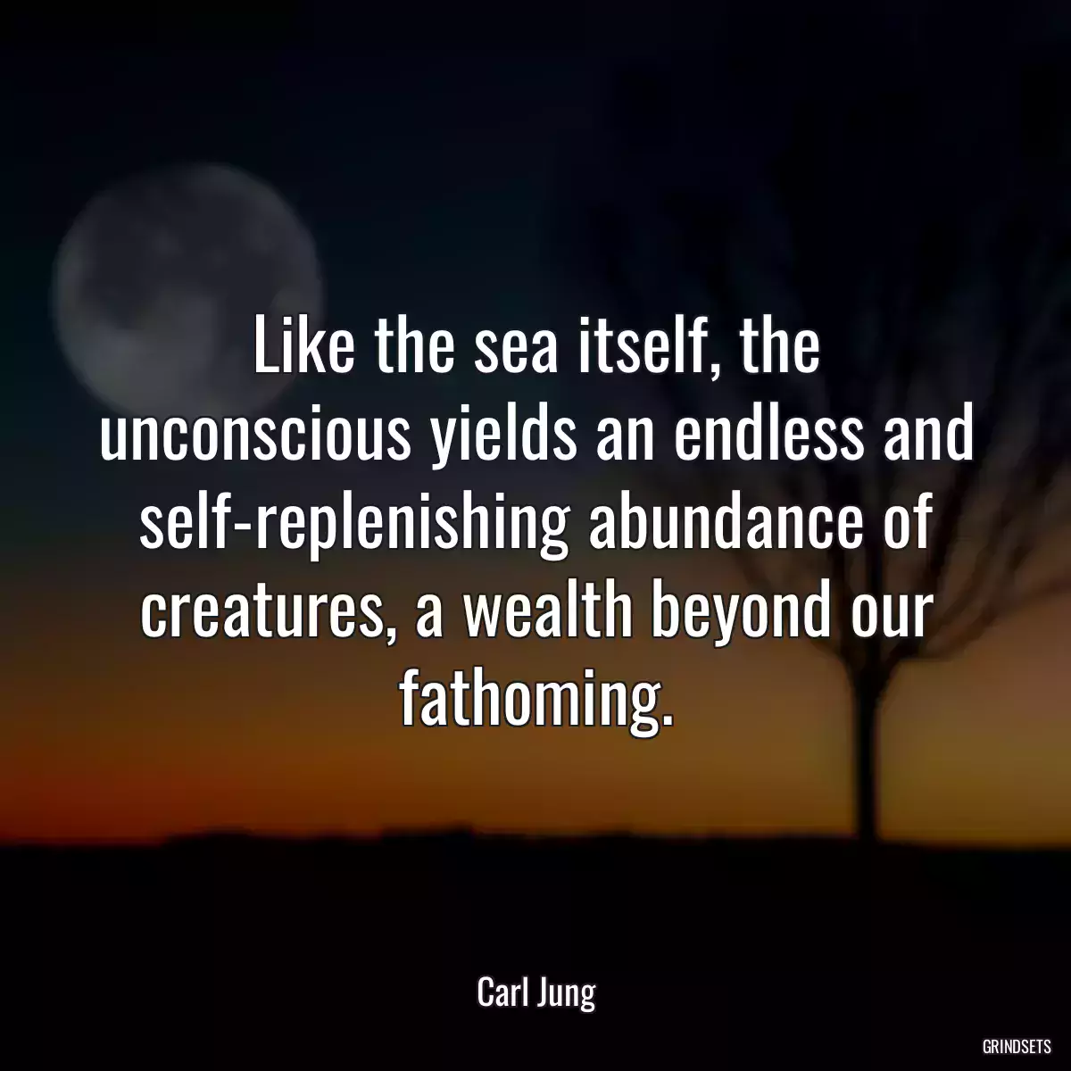 Like the sea itself, the unconscious yields an endless and self-replenishing abundance of creatures, a wealth beyond our fathoming.