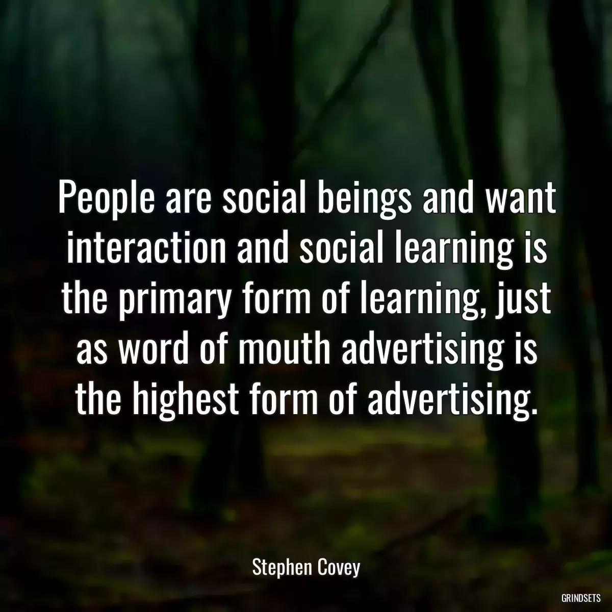 People are social beings and want interaction and social learning is the primary form of learning, just as word of mouth advertising is the highest form of advertising.