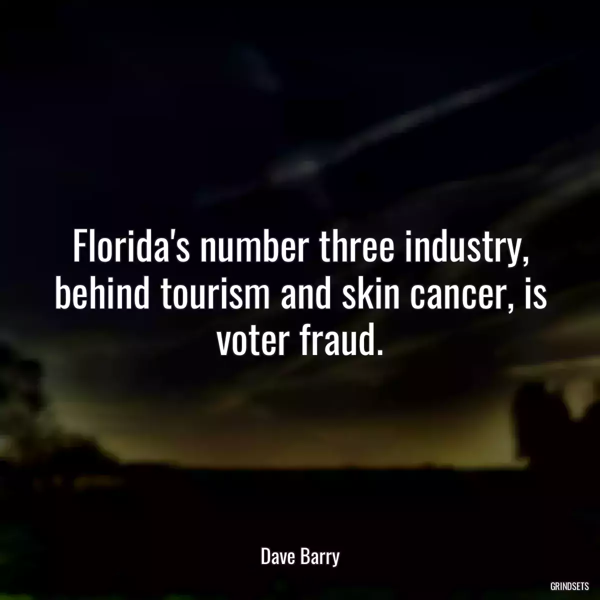 Florida\'s number three industry, behind tourism and skin cancer, is voter fraud.