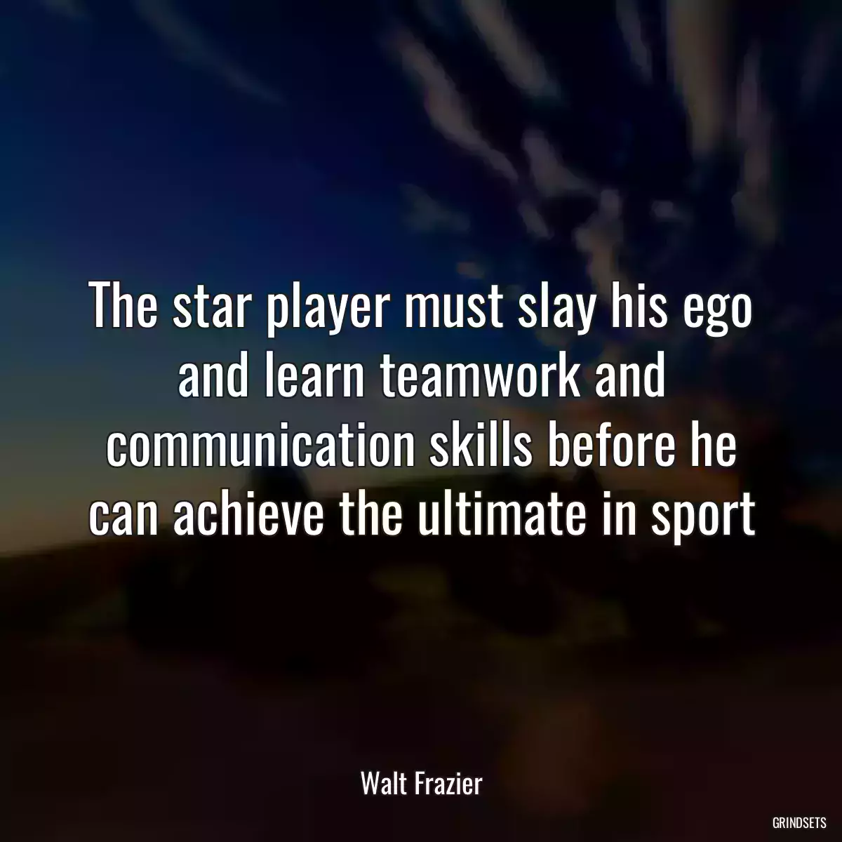 The star player must slay his ego and learn teamwork and communication skills before he can achieve the ultimate in sport