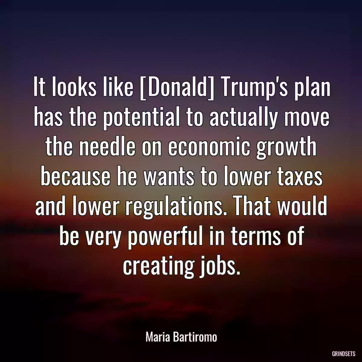 It looks like [Donald] Trump\'s plan has the potential to actually move the needle on economic growth because he wants to lower taxes and lower regulations. That would be very powerful in terms of creating jobs.