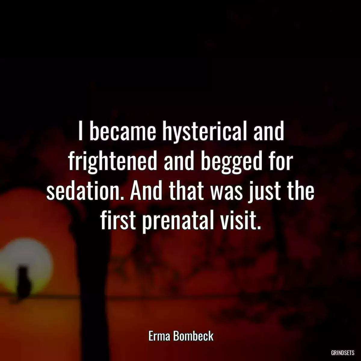 I became hysterical and frightened and begged for sedation. And that was just the first prenatal visit.