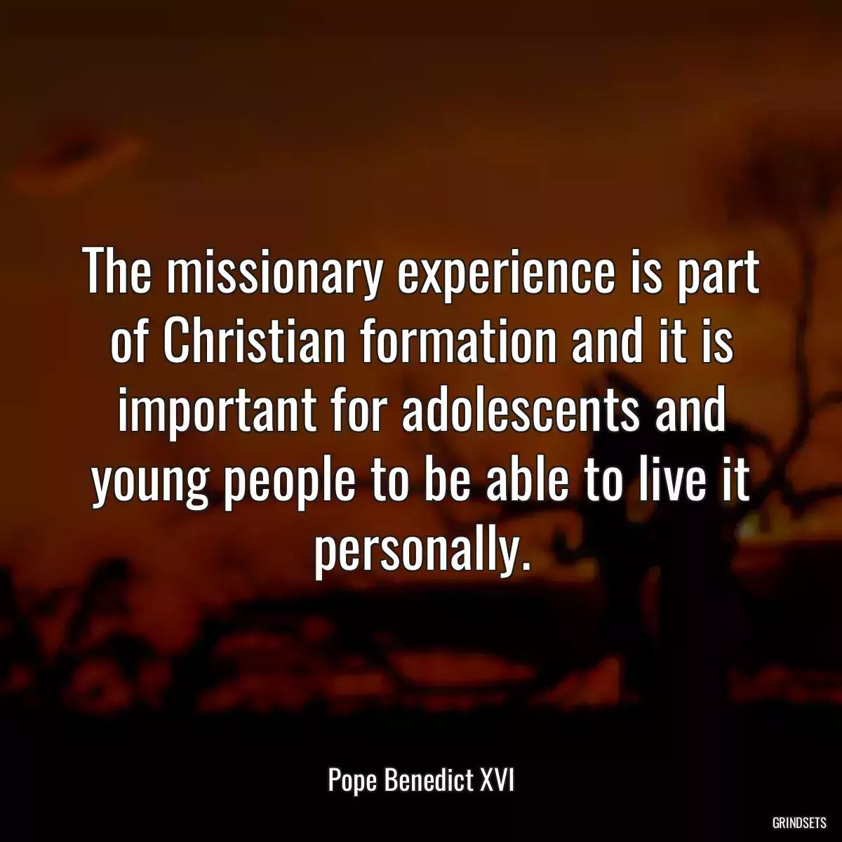 The missionary experience is part of Christian formation and it is important for adolescents and young people to be able to live it personally.