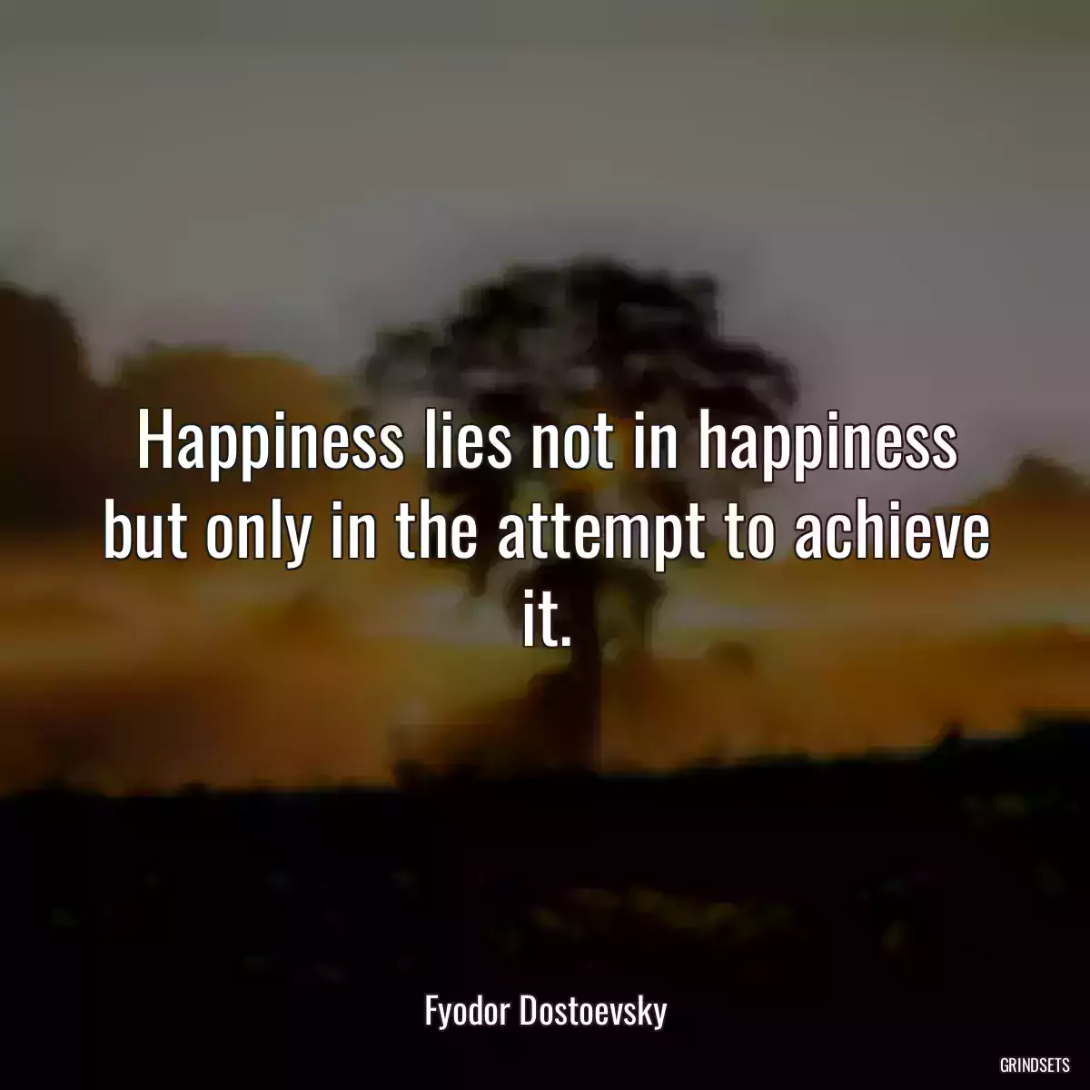 Happiness lies not in happiness but only in the attempt to achieve it.