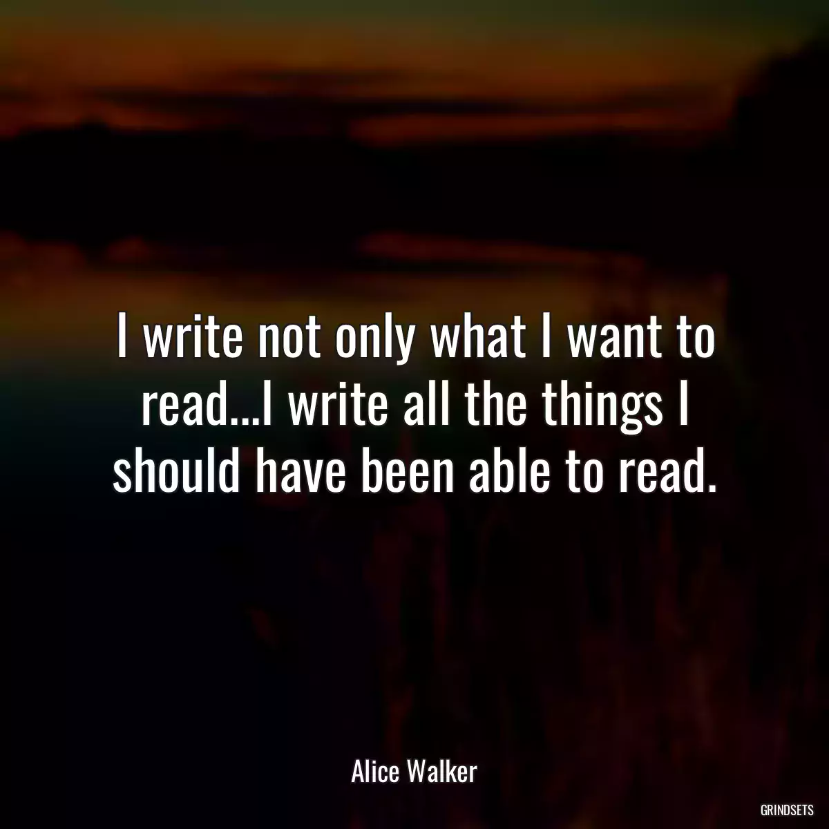 I write not only what I want to read...I write all the things I should have been able to read.