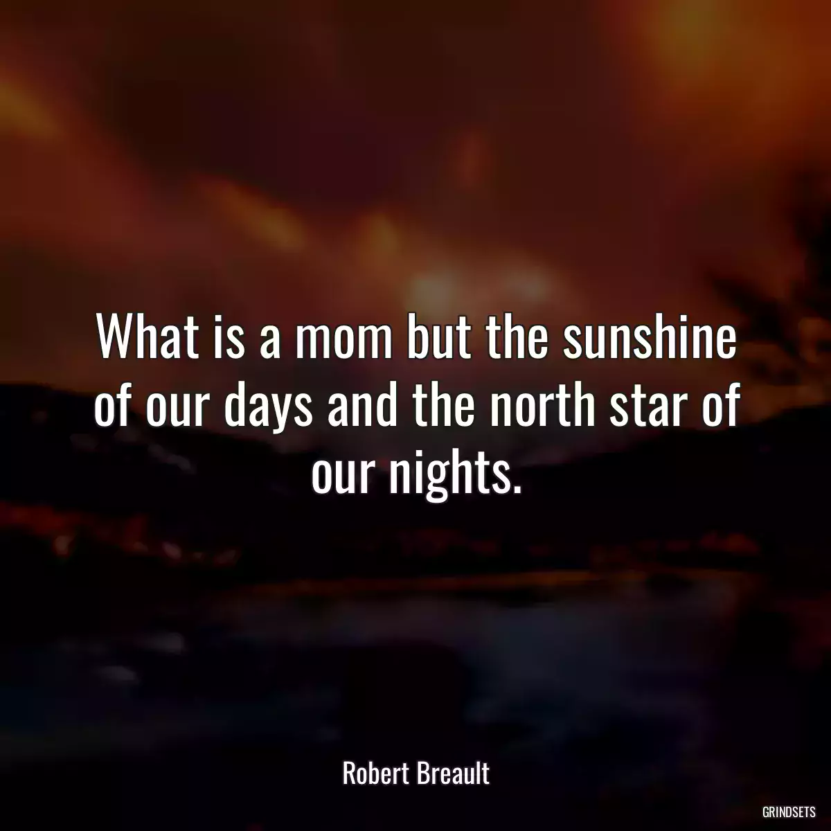 What is a mom but the sunshine of our days and the north star of our nights.