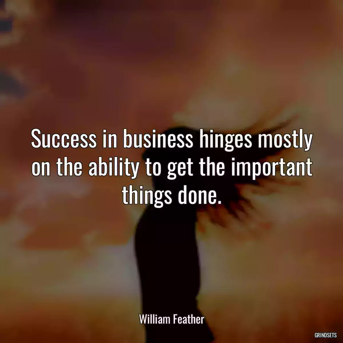 Success in business hinges mostly on the ability to get the important things done.