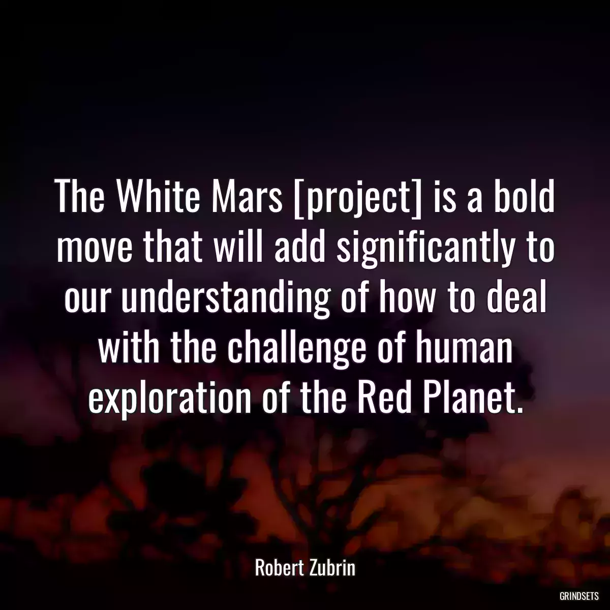 The White Mars [project] is a bold move that will add significantly to our understanding of how to deal with the challenge of human exploration of the Red Planet.