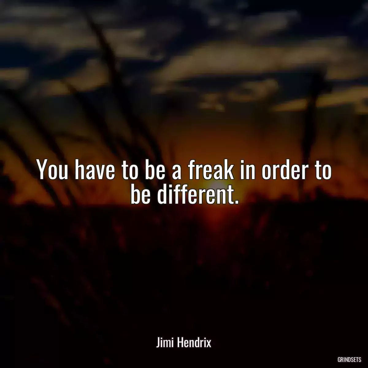 You have to be a freak in order to be different.