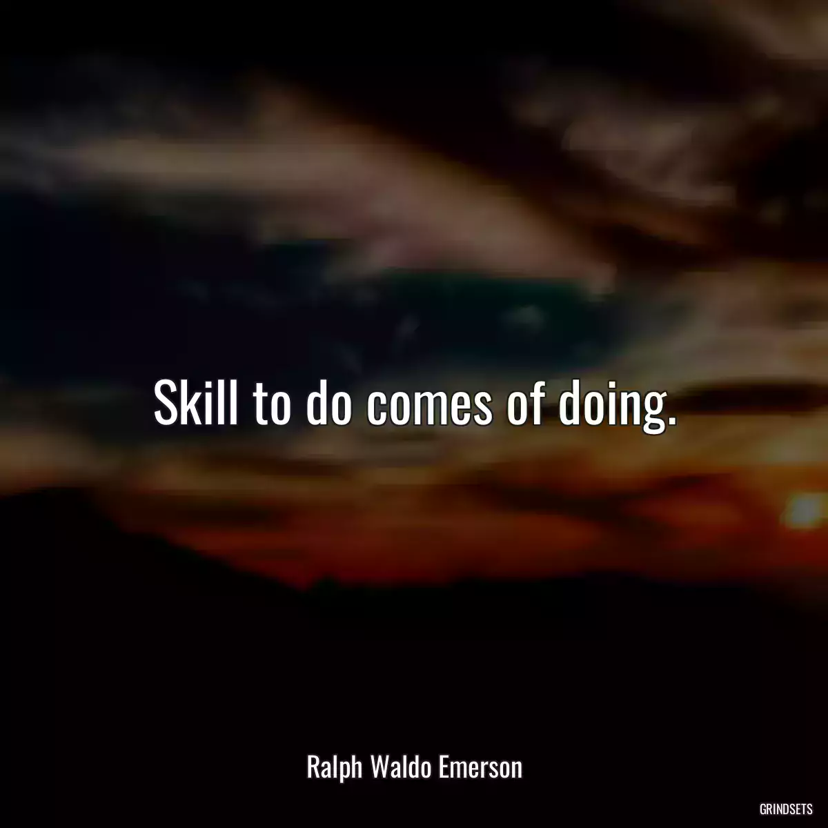 Skill to do comes of doing.