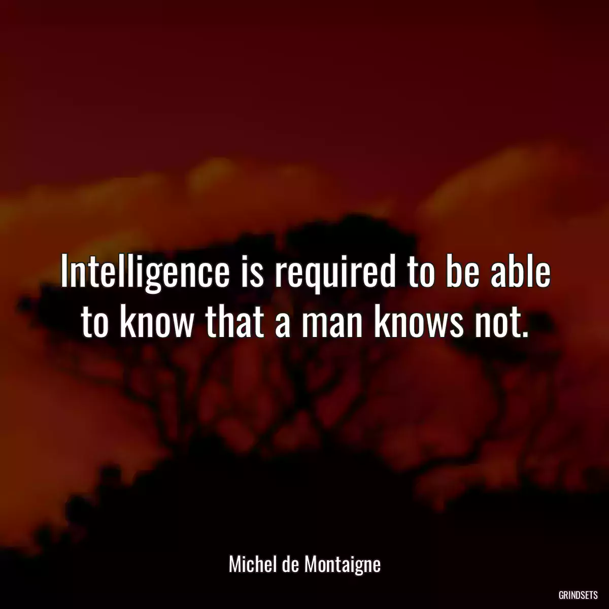 Intelligence is required to be able to know that a man knows not.