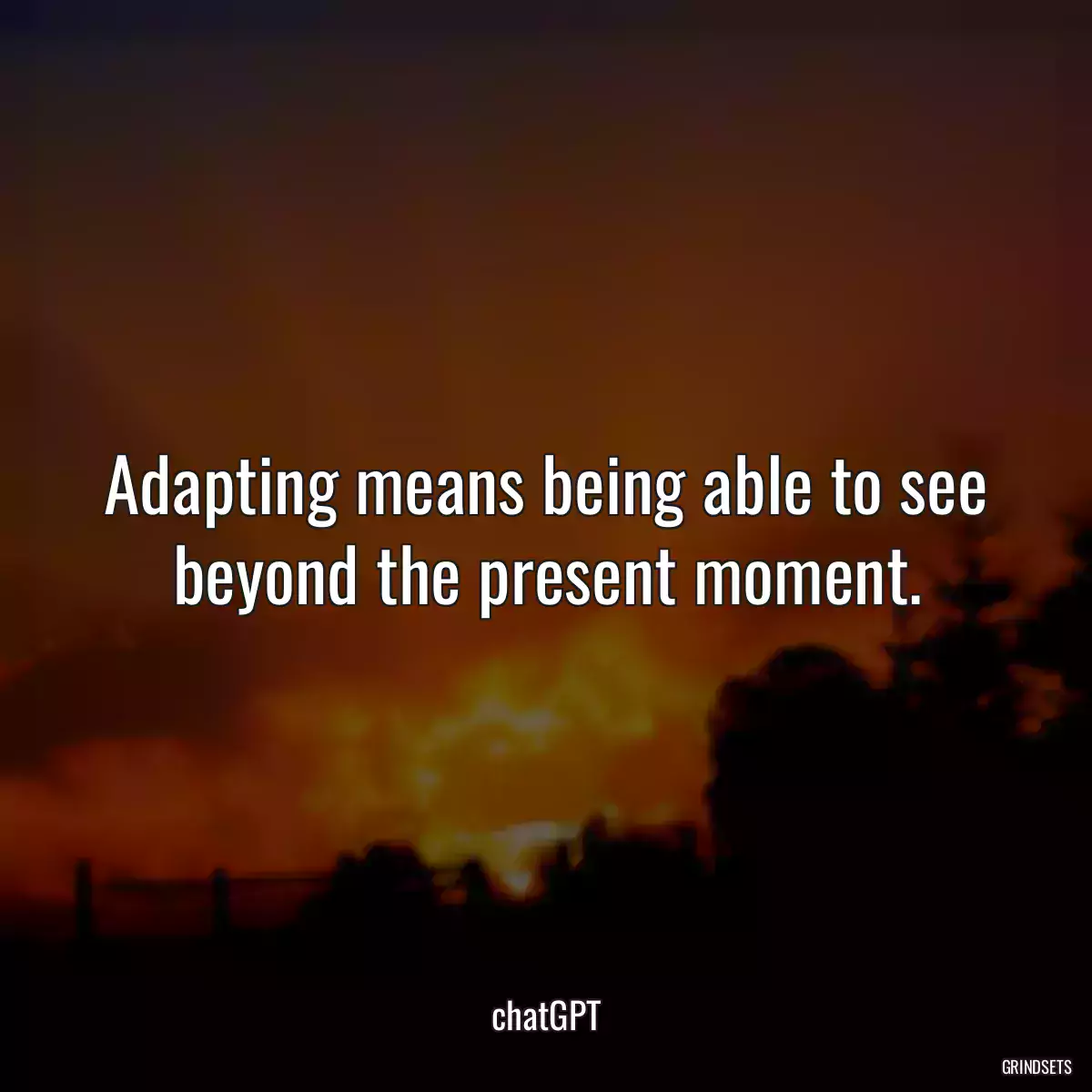 Adapting means being able to see beyond the present moment.