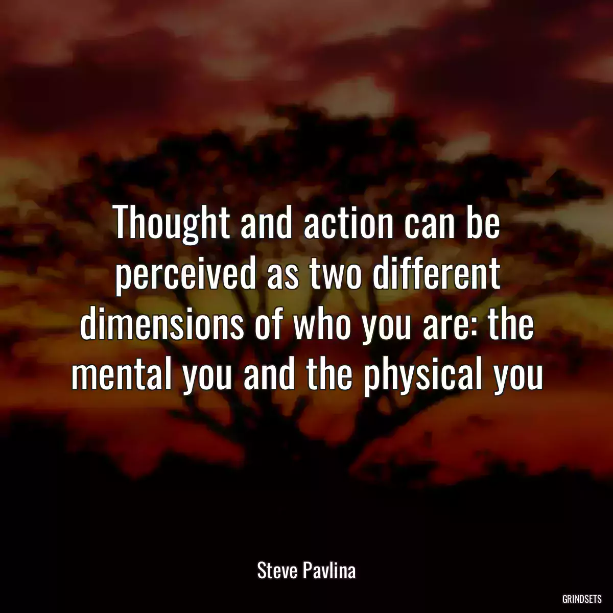 Thought and action can be perceived as two different dimensions of who you are: the mental you and the physical you