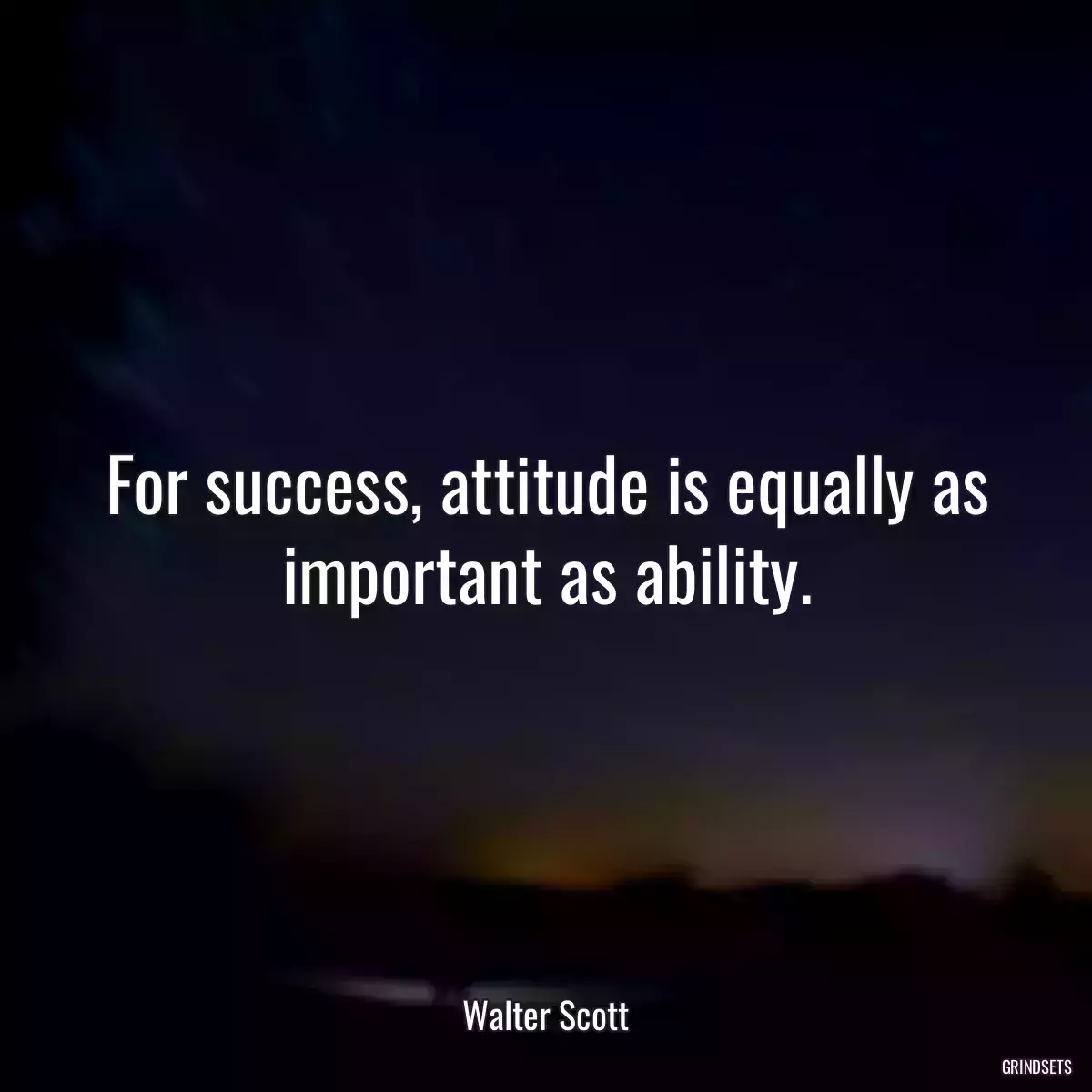 For success, attitude is equally as important as ability.