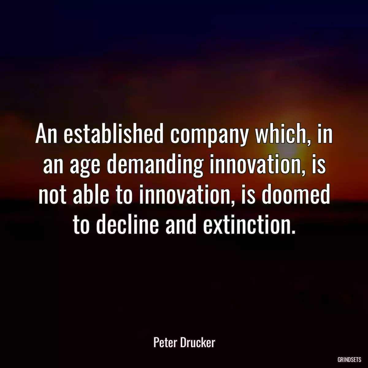 An established company which, in an age demanding innovation, is not able to innovation, is doomed to decline and extinction.