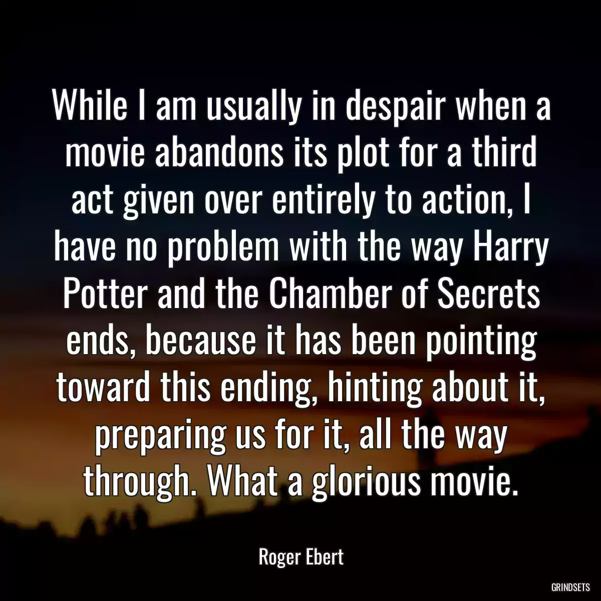 While I am usually in despair when a movie abandons its plot for a third act given over entirely to action, I have no problem with the way Harry Potter and the Chamber of Secrets ends, because it has been pointing toward this ending, hinting about it, preparing us for it, all the way through. What a glorious movie.