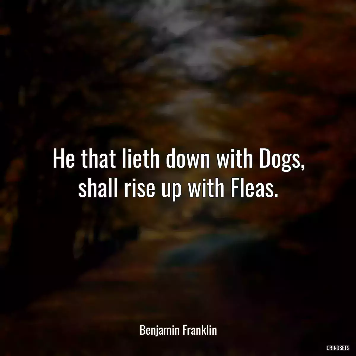 He that lieth down with Dogs, shall rise up with Fleas.