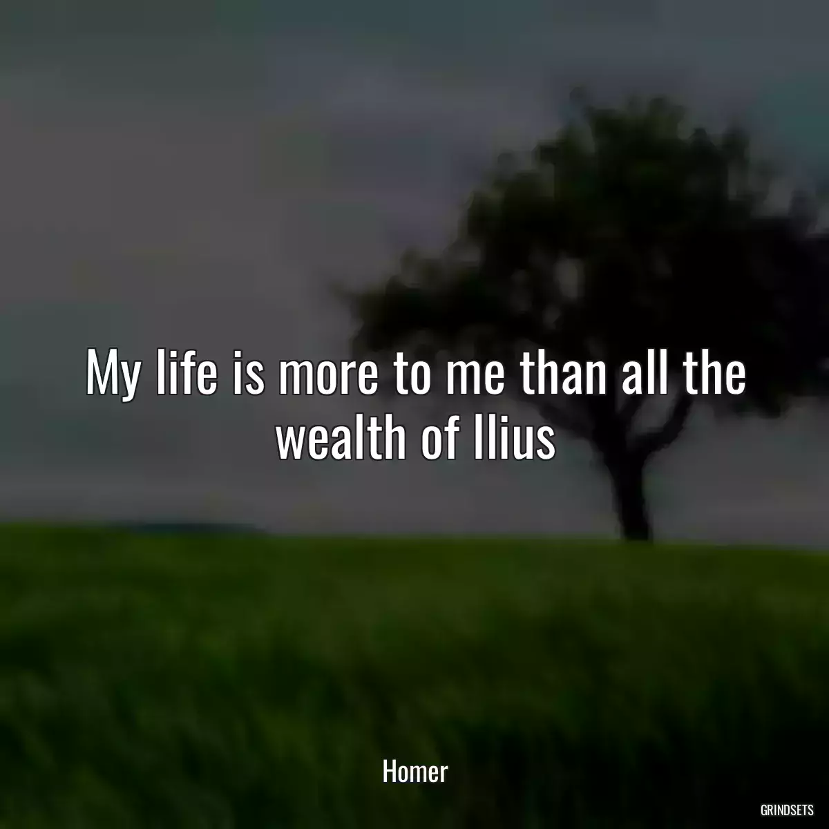 My life is more to me than all the wealth of Ilius