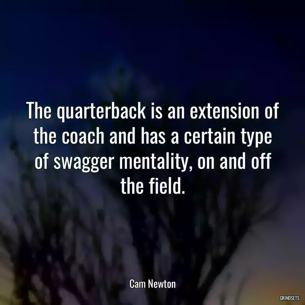 The quarterback is an extension of the coach and has a certain type of swagger mentality, on and off the field.