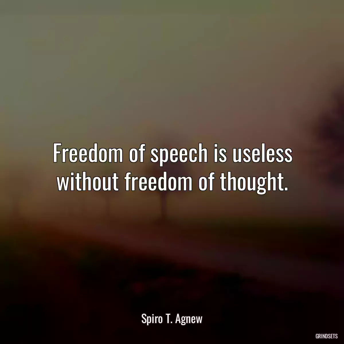 Freedom of speech is useless without freedom of thought.